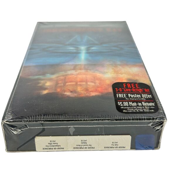 Independence Day (VHS, 1996, Lenticular Cover) New Factory Sealed w/Watermark - Picture 6 of 6